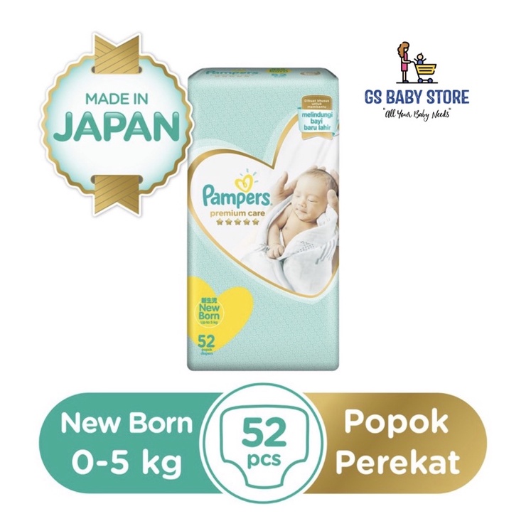 PAMPERS Premium Care Tape NB52 / Popok Perekat Bayi Baru Lahir