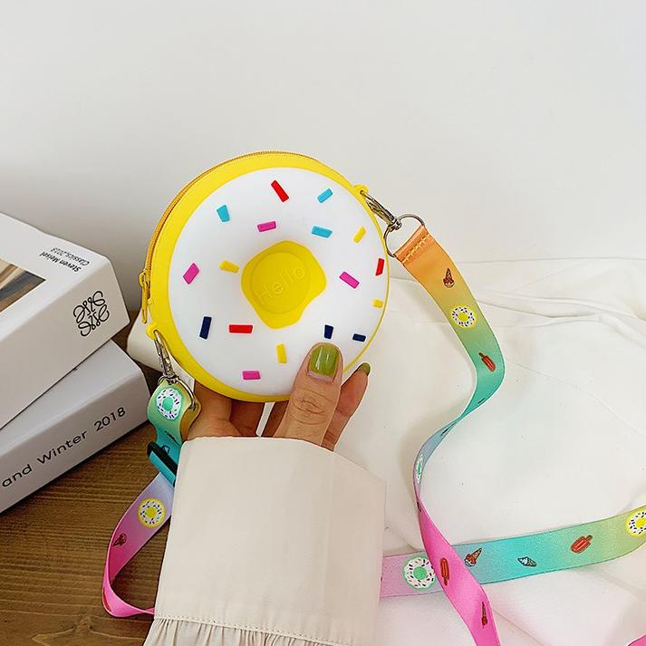 ◙ Tas Anak Rubber Jelly Donut Mini Karakter ❁