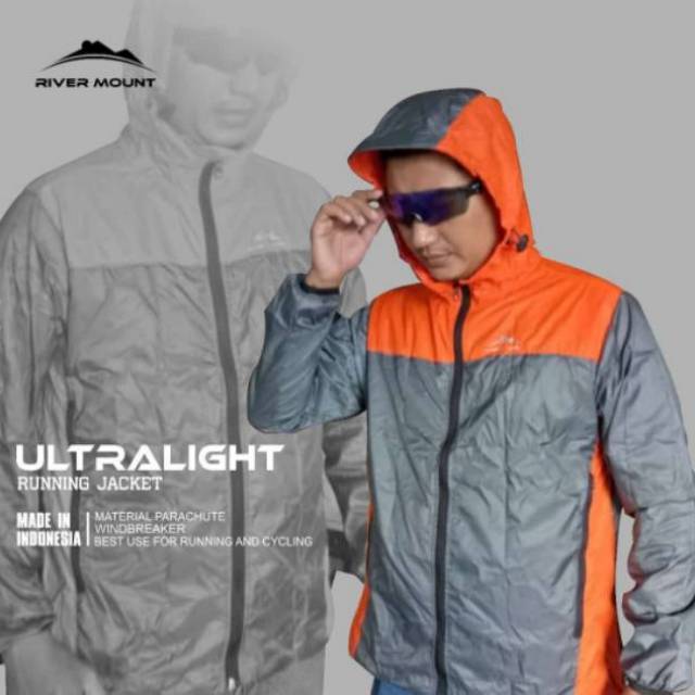 Jaket running / jaket parasut / jaket ultra Ultralight / jaket bersepeda / jaket gunung rivermount