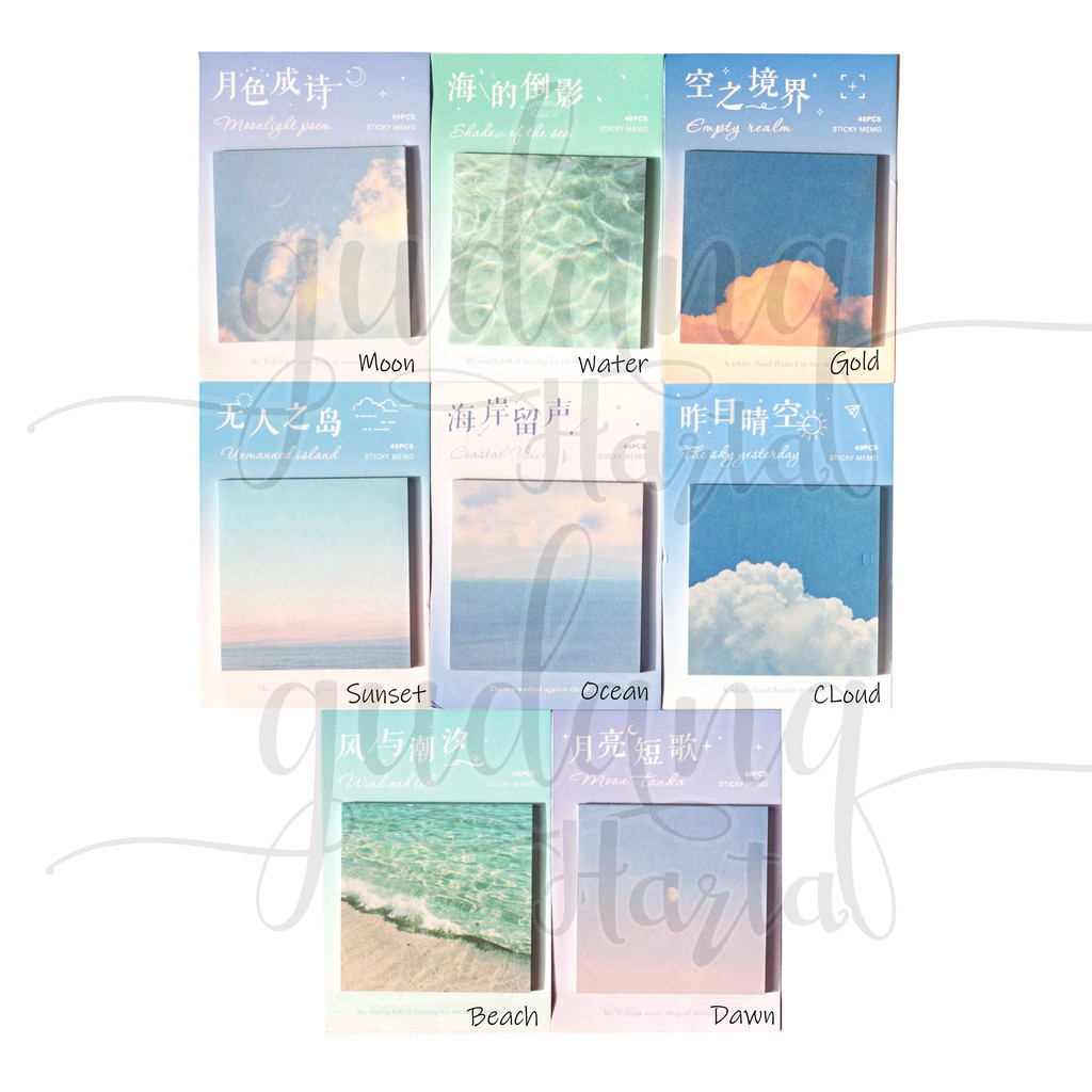 Sticky Notes Romantic Sky And Sea Notes Memo DIY Scrapbook GH 301088