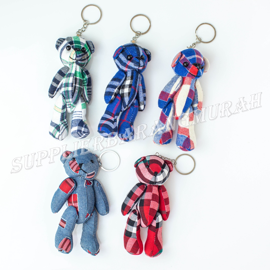 Gantungan Kunci Bear Kain dan Jeans FS1275