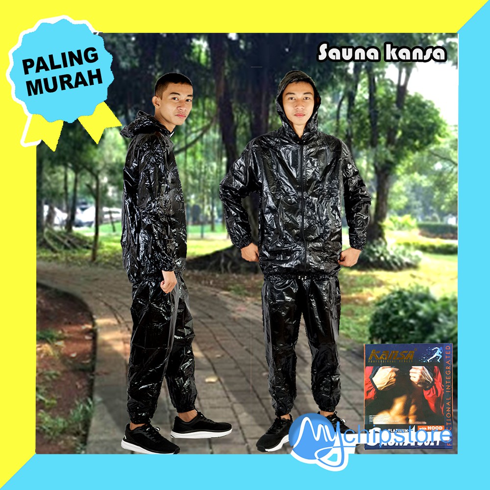 Setelan Sauna Suit Dewasa Pembakar Lemak Jaket + Celana KANSA Original