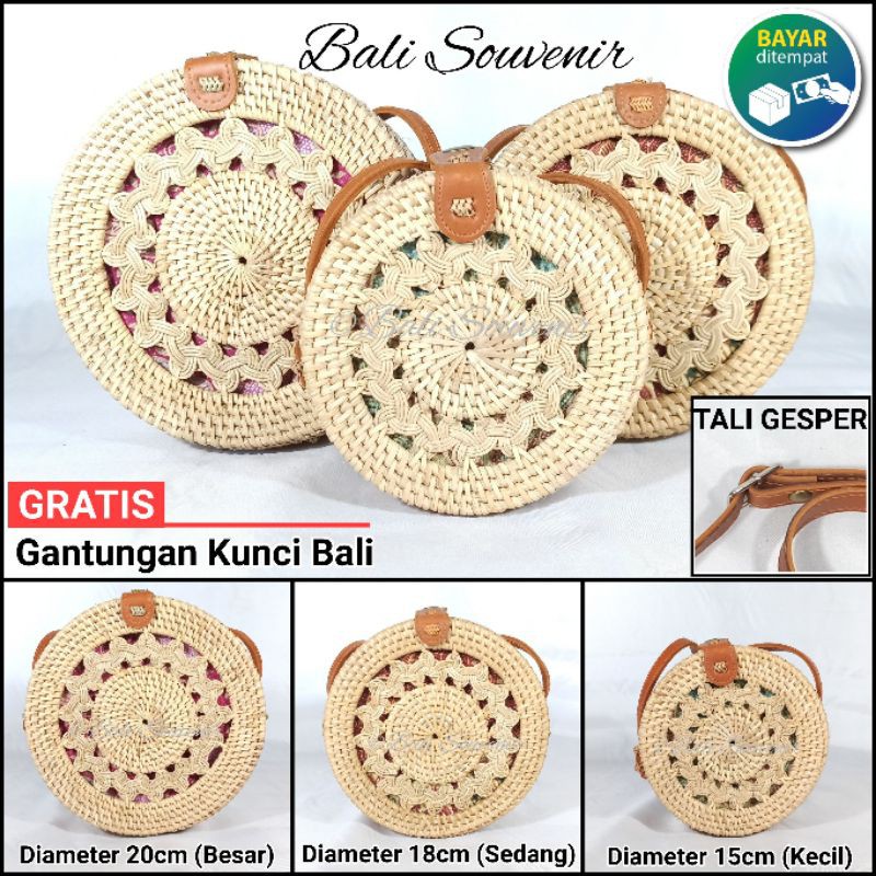 Tas Rotan Bulat Original PREMIUM Grade, Ulir Natural