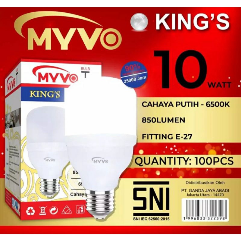 Lampu Led MYVO KING 10 WATT / LAMPU BERKUALITAS sudah Pasti Terang