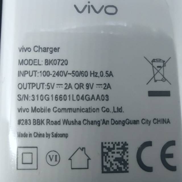 VICTORY2020 Charger Vivo Original 5V-2A / 10W micro usb Fast Charging