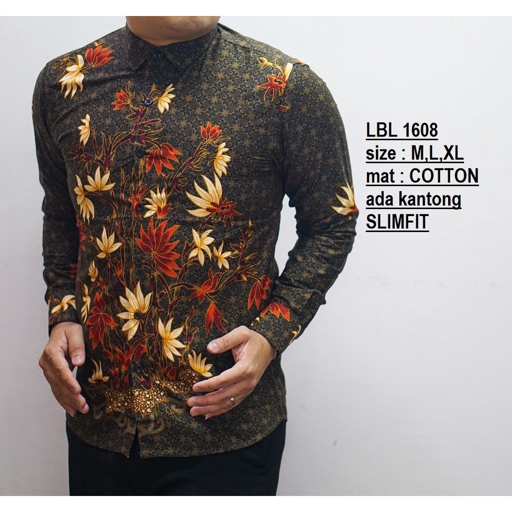 NL 01 HEM KEMEJA BATIK PRIA SLIM FIT LENGAN PANJANG LUIGI BATANI