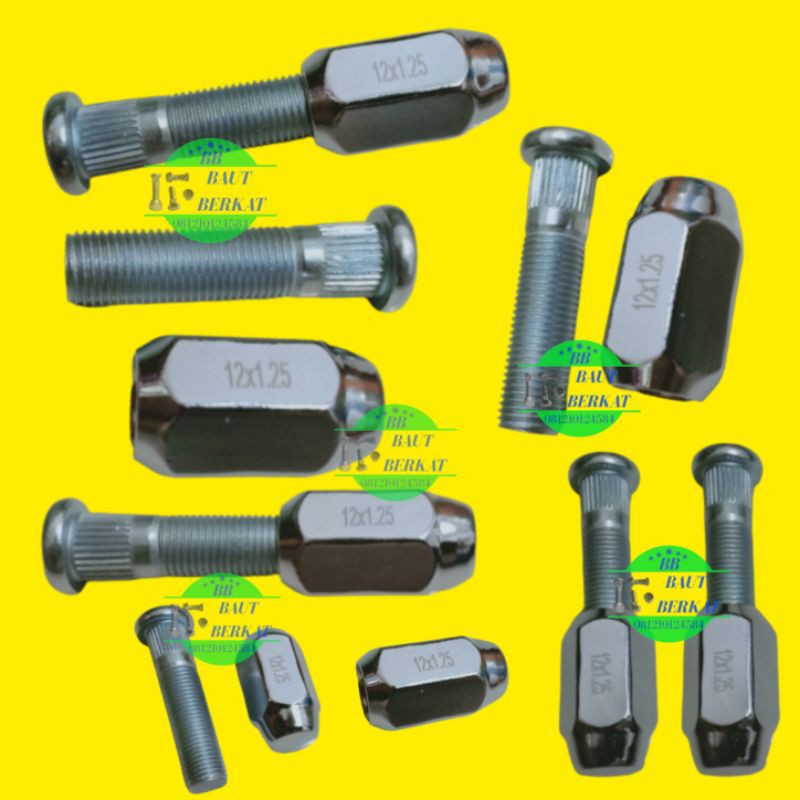 baut roda panjang + mur racing 12x1.25 baut roda panjang katana + mur racing 12 x 1.25 mobil katana