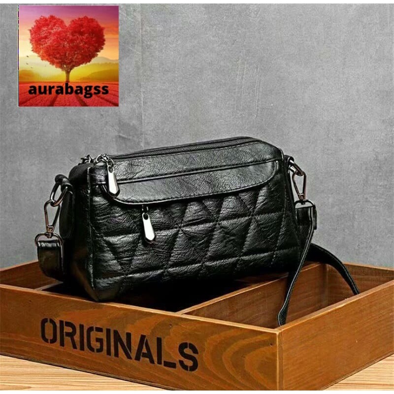 &quot;aurabagss&quot; - Tas Wanita Tas Selempang Wanita Dengan Motif Bordir Timbul Tas Bahu Prily Sling bag Remaja Wanita Kekinian Ala Korea Murah