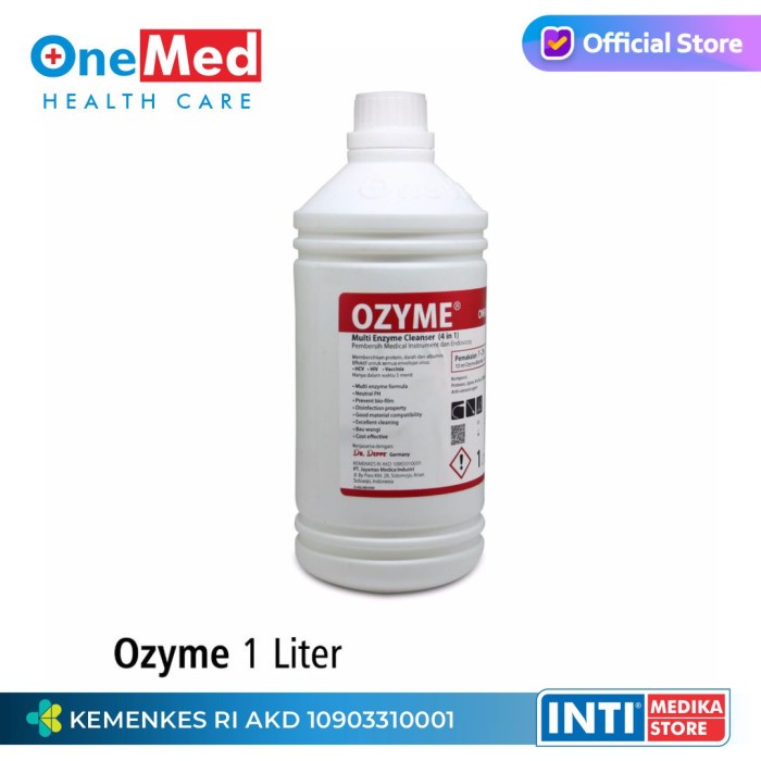 Onemed - Ozyme 1 Liter ( Multi Enzym Cleanser ) Pembersih Instrument #98