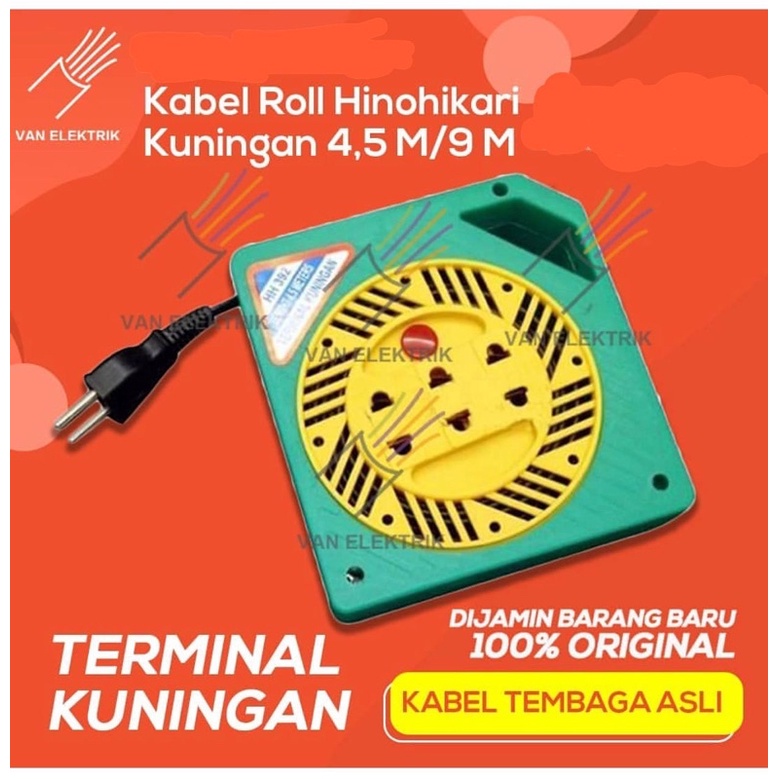 Kabel Roll Hinohikari Kuningan 4,5 M/9 M/ Box Kabel Gulung Hinohikari Kuningan/Kabel Gulung Kuningan