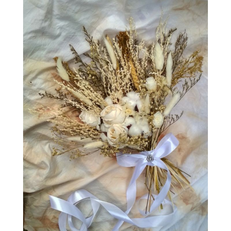 buket wedding, buket bunga kering, buket bunga kering wedding
