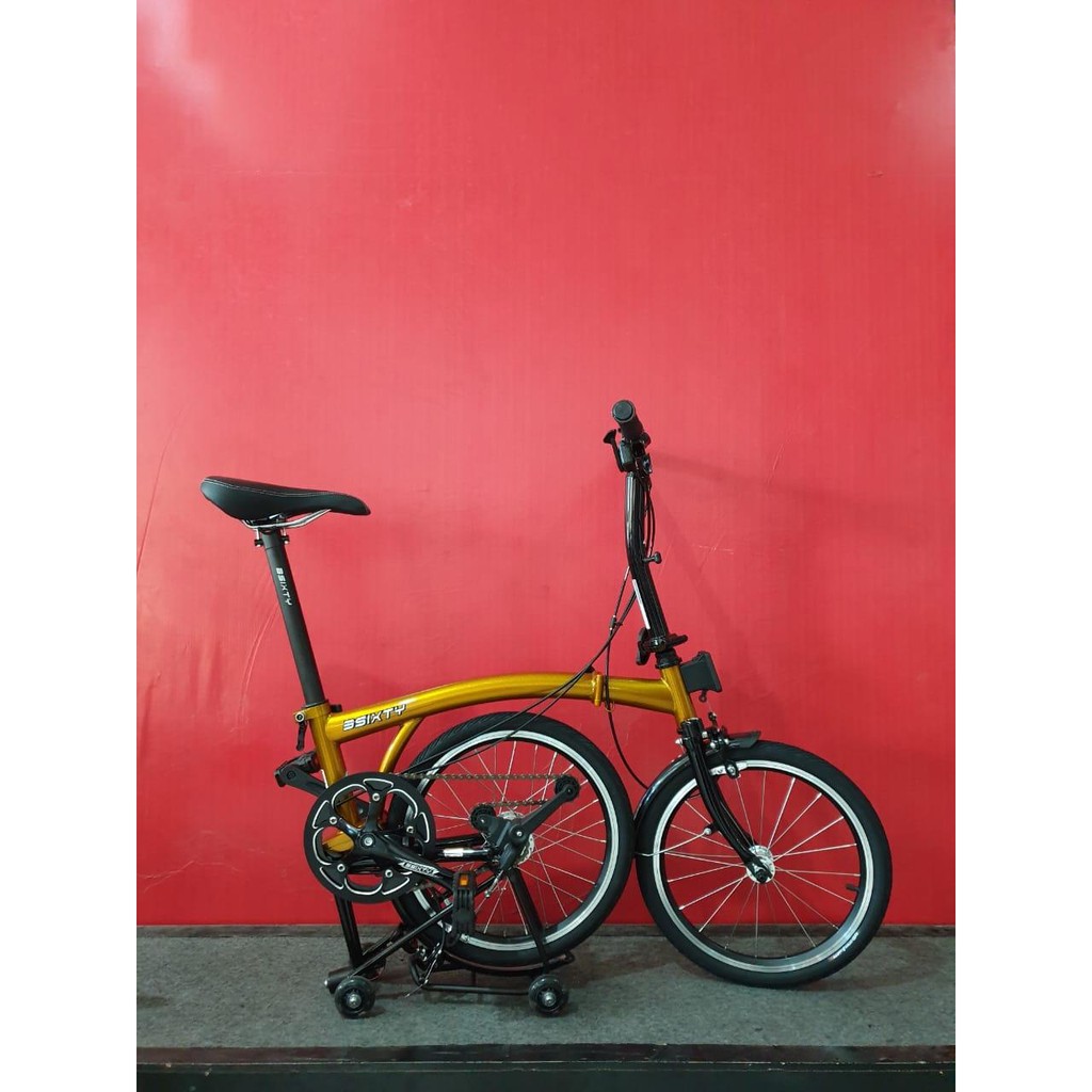 FOLDING SEPEDA LIPAT 3SIXTY M3 FLAT BAR - GOLD