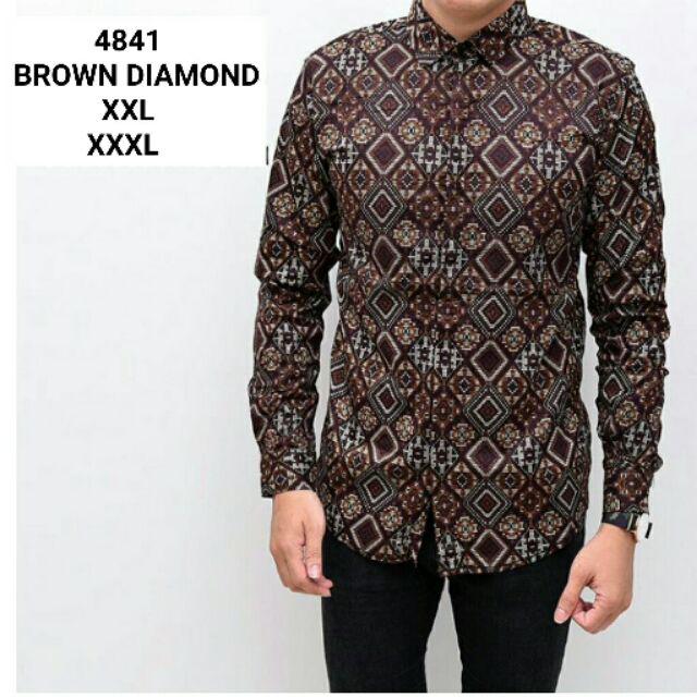 NEW ARRIVAL DISTRO BATIK PRIA JUMBO BORDIR SOGAN HRB026 BATIKAF NOTOARTO BATIK IPNU-IPNU HEM PRIA l-KODE 4841