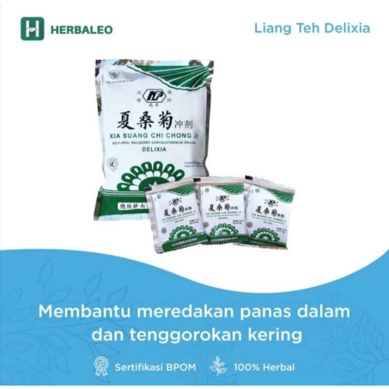 

DELIXIA Teh Kembang Chrysanthemun Mulberry isi 20pcs x 20gr Pereda Panas Dalam