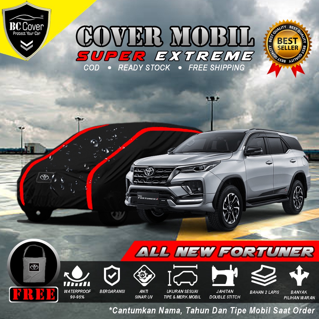 Body Cover Mobil All New Fortuner Outdoor Waterproof / Sarung Mobil Fortuner VRZ SRZ GR Sport Waterproof / Selimut Tutup Penutup Mantol Kerudung Mantel Mobil Fortuner TRD Sportivo Waterproof Outdoor Anti Air