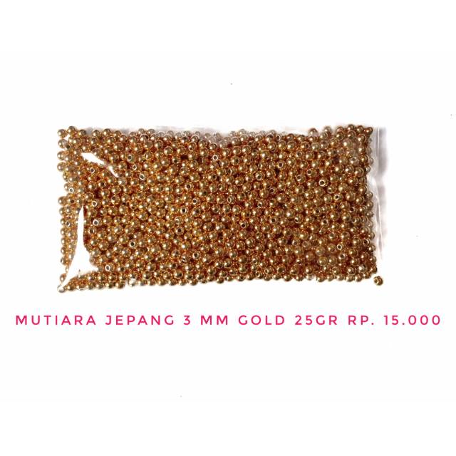 mutiara Jepang 3 mm gold