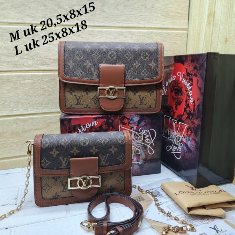 LV dauphine / tas brandad import lv / tas lv dauphine premium free box / tas selempang lv