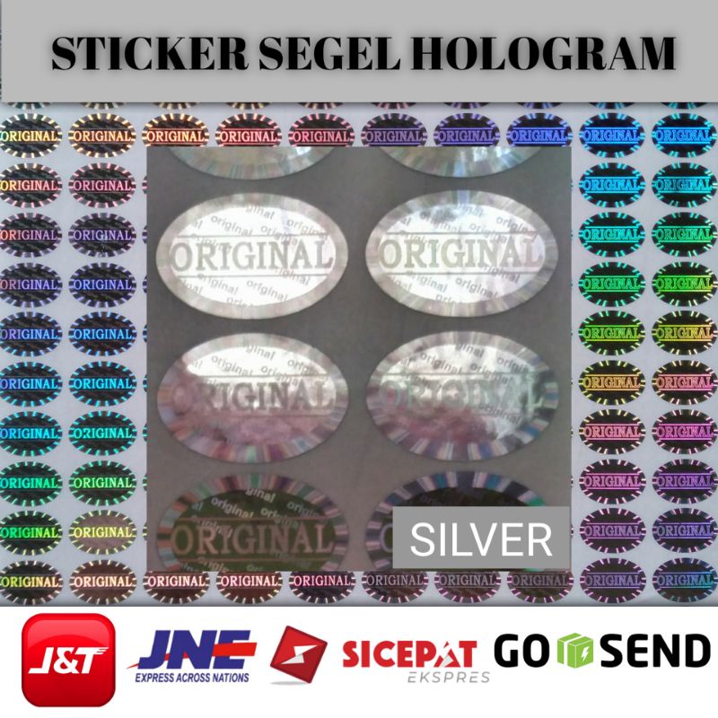 

Stiker Hologram 3D Original Oval Silver