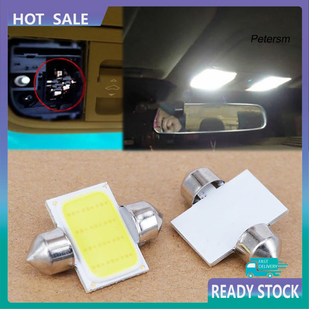 RX*2Pcs 12V COB LED White Interior Light Lamp Car Caravan Motorhome Reading