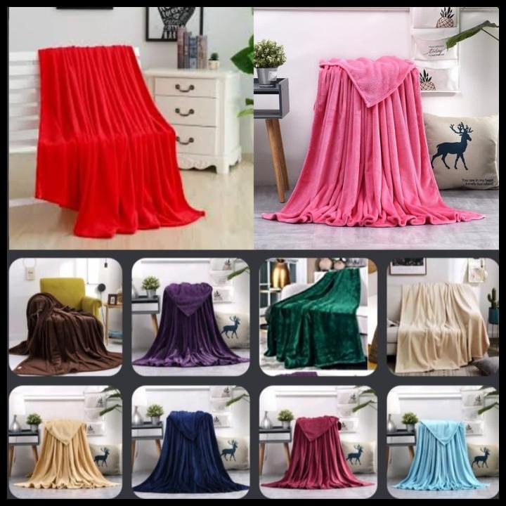 Selimut Bulu Polos Tebal 150X200 Harga Promo
