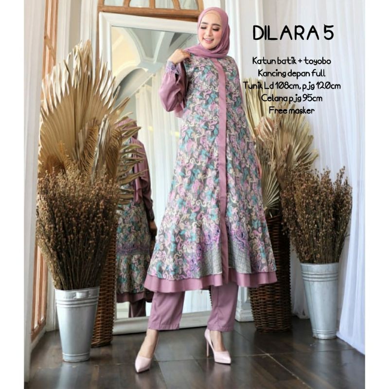 DILARA 5 SETELAN TUNIK PREMIUM ORI GLZ