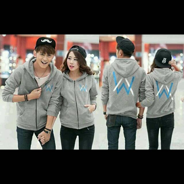 BPS COD Couple Jaket Alan Walker AW merah hitam abu marun CP kopel pasangan
