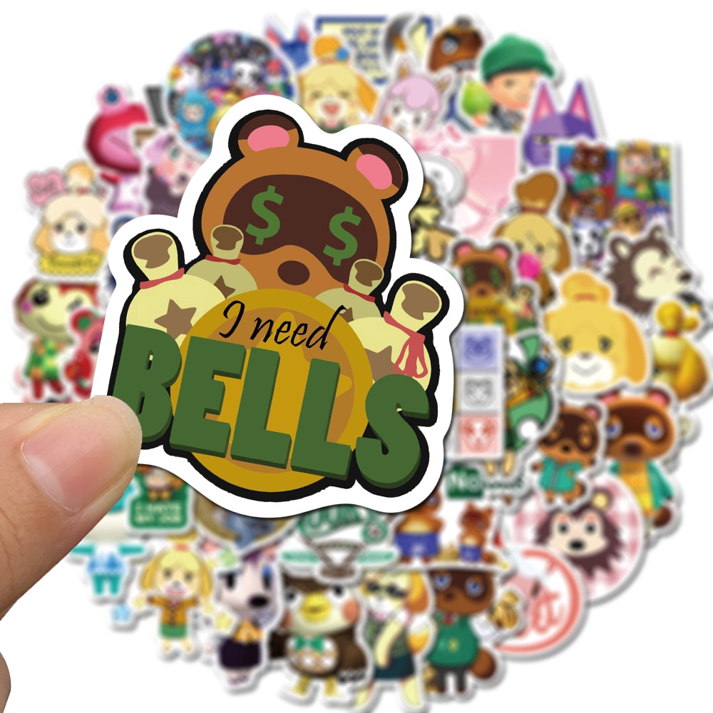 50pcs Pack Hot Game Sticker Animal Crossing Stickers For Skateboard Guitar Motorcycle Laptop Girls Waterproof Sticker Toy