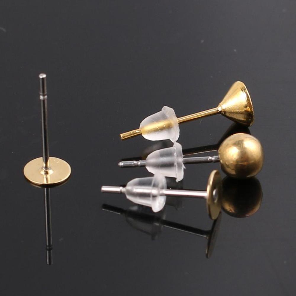 Timekey 100pcs Stopper Belakang Anting Tusuk Bahan Karet Lembut Transparan A1K7