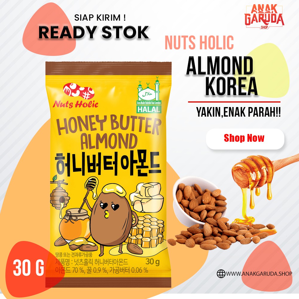 

Kacang Almond Honey Butter Almond 180gr