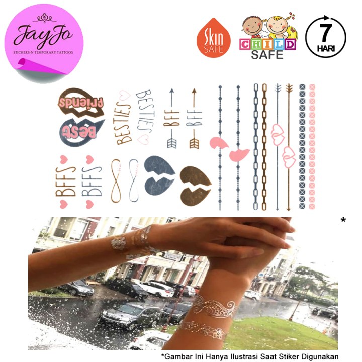 JS-81 Temporary Tattoo Love Couple  / Tato Temporer / Tattoo Temporary