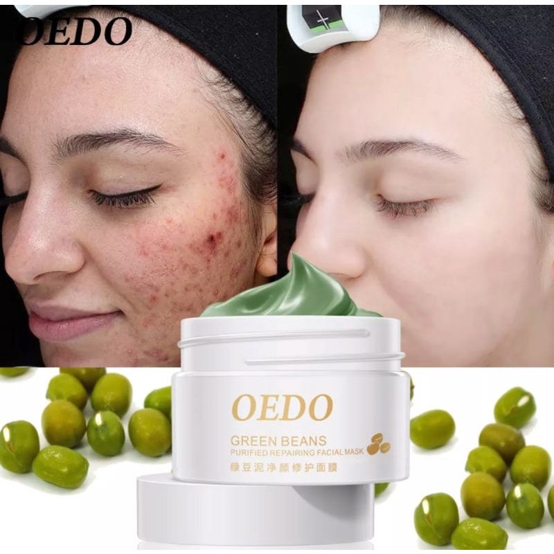 OEDO HOT FACE CLEANSING MUG BEAN MUD PEELING ACNE BLACKHEAD TREATMENT REMOVER CONTRACTIVE PORE WHITE-40ml