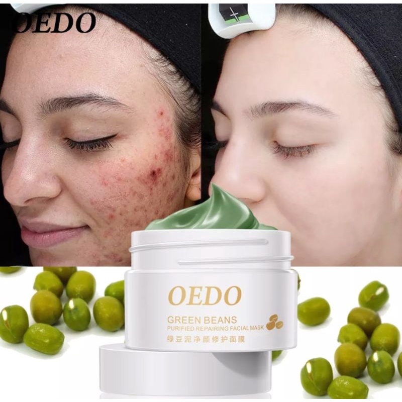 OEDO HOT FACE CLEANSING MUG BEAN MUD PEELING ACNE BLACKHEAD TREATMENT REMOVER CONTRACTIVE PORE WHITE-40ml