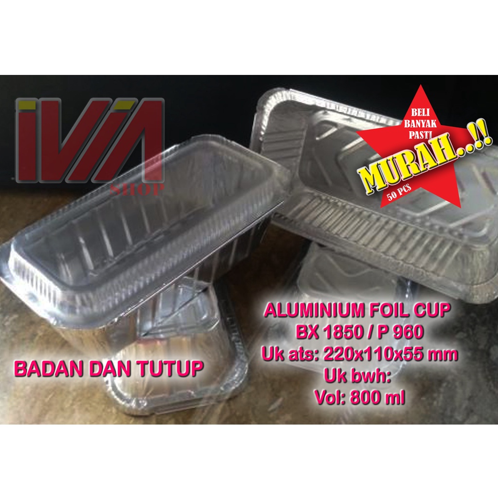 BX 1850 Alu Aluminium Alumunium Foil 22 x 11 cm dengan tutup Mika