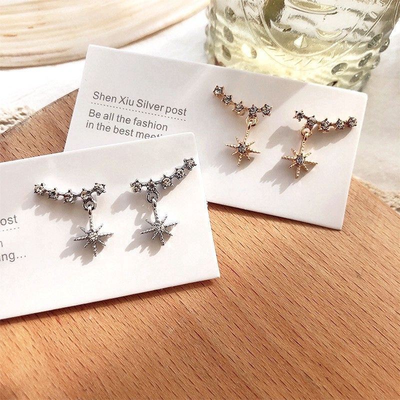 FREE mini box, ANTING BINTANG KOREA 925 STERLING SILVER