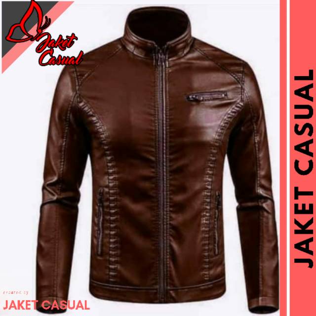 Jaket Kulit Pria Keren Terlaris / Jaket Bikers Bandung