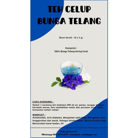 

BARU!! TEH CELUP BUNGA TELANG - ISI 10 KANTUNG TEH