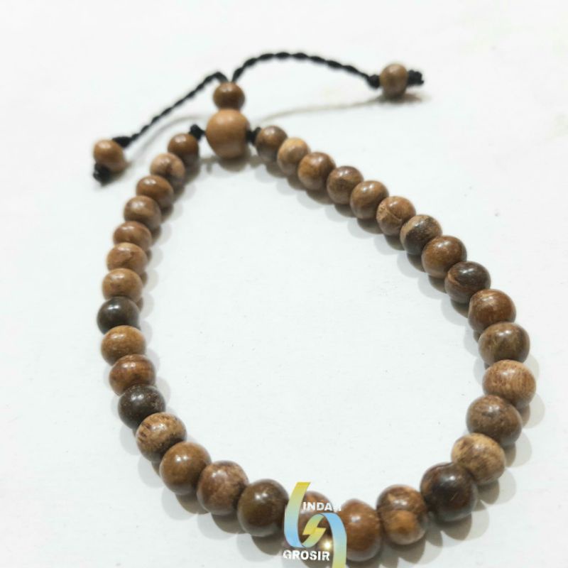 GELANG KAYU GAHRU WANGI 33BUTIR 6MM ORIGINAL