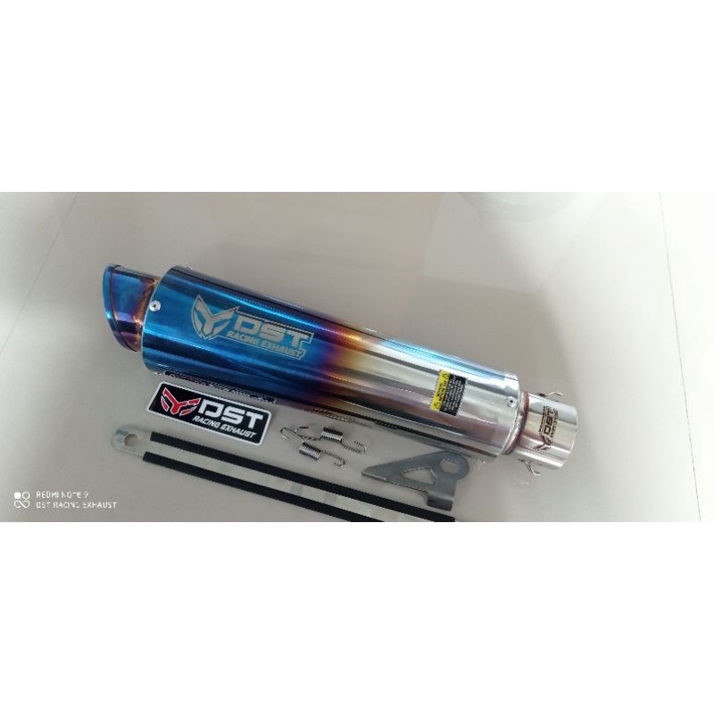 Knalpot racing original DST racing M1 long blue fire inlet 50mm silincer only knalpot racing univers