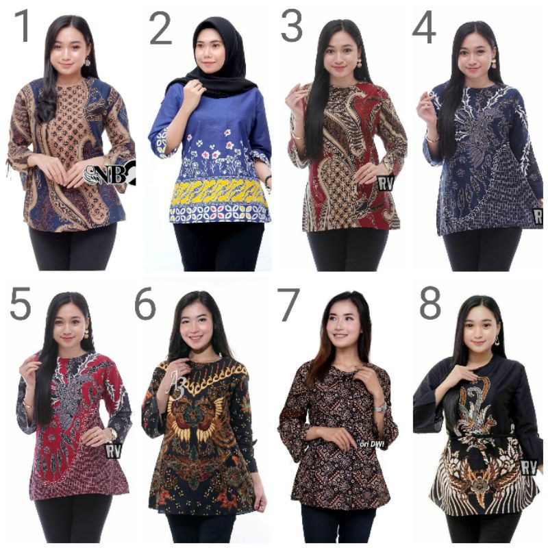 BAJU BATIK WANITA MODERN MONALISA GENES M,L,XL asli PEKALONGAN