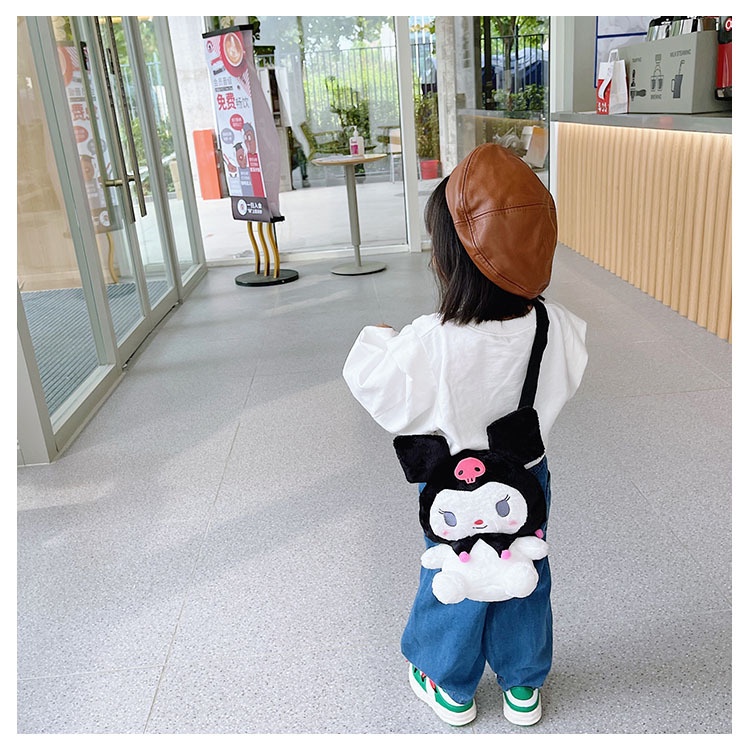 tas selempang bulu boneka sanrio TL020 anak perempuan sling bag