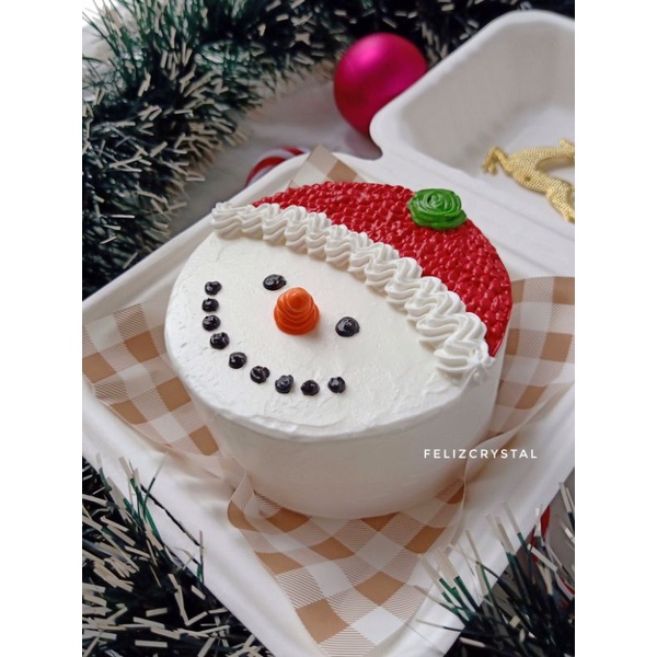 

Snowman Christmas cake korean bento lunch box kue natal