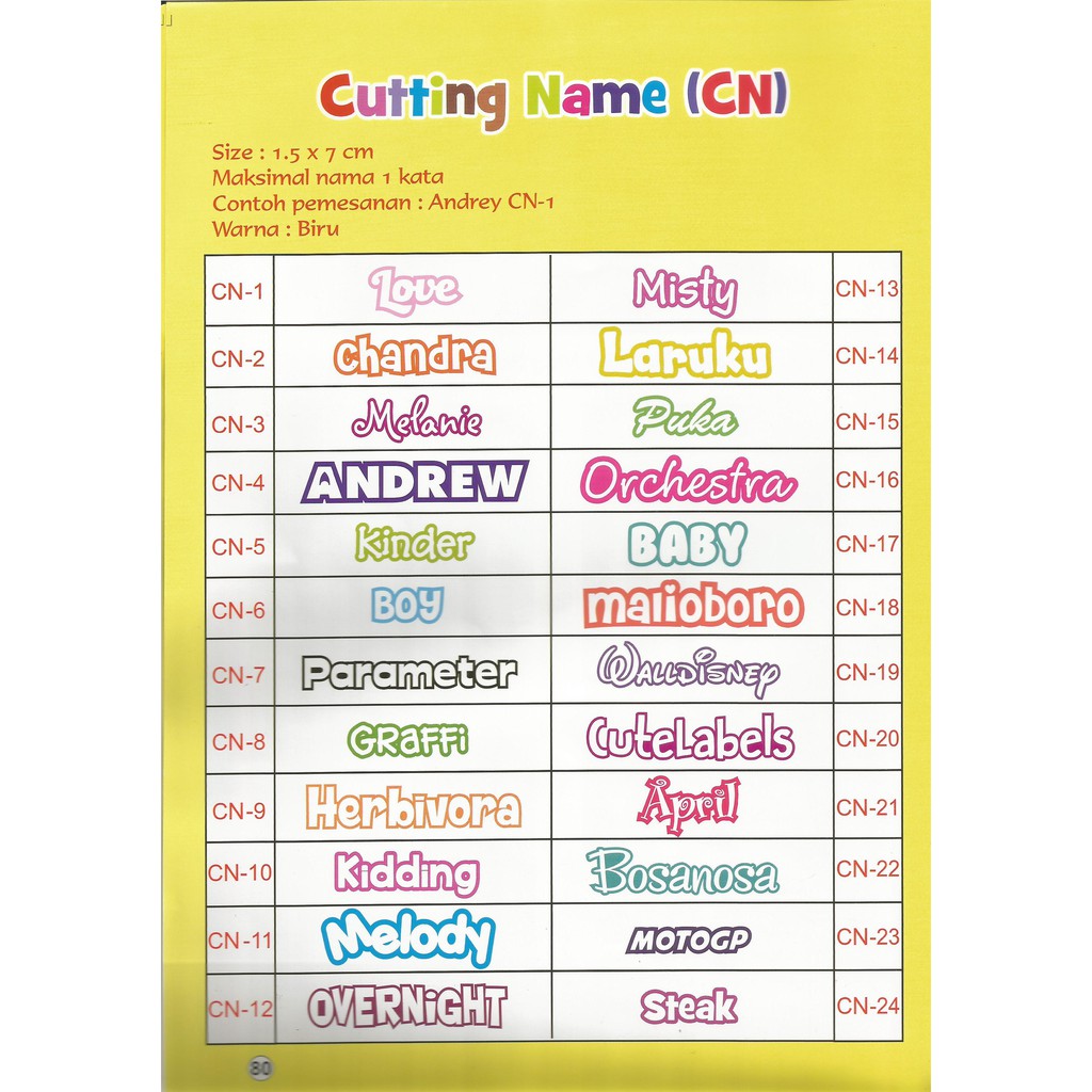 

Cutting Name Sticker Lucu