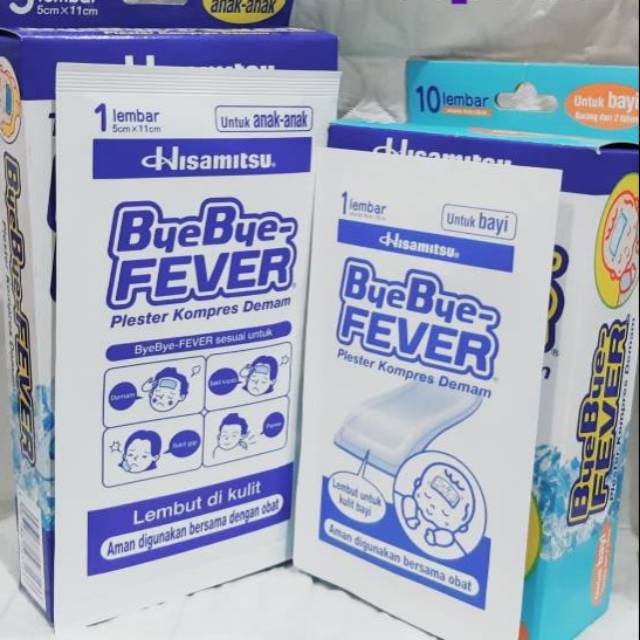 Bye Bye Fever (per lembar) - Plester Kompres Demam / byebye Panas Patch Koyo Tempel anak / bayi