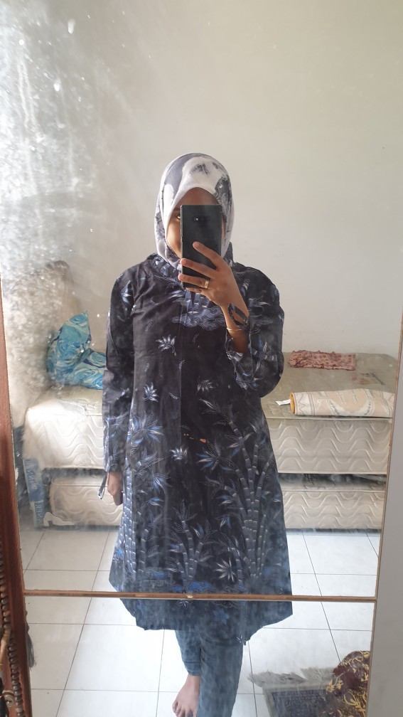 Benang Raja Tunik Batik Wanita Lengan Panjang Ukuran M L Xl