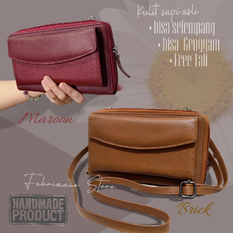 handbag wanita pouch kulit asli