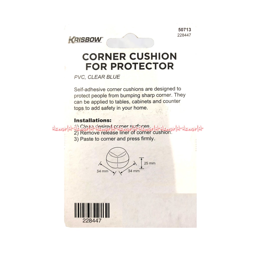 Krisbow Corner Cushion Self Adhesive Clear Blue 8 Pcs Pengaman Meja Pengaman Furniture Siku Meja