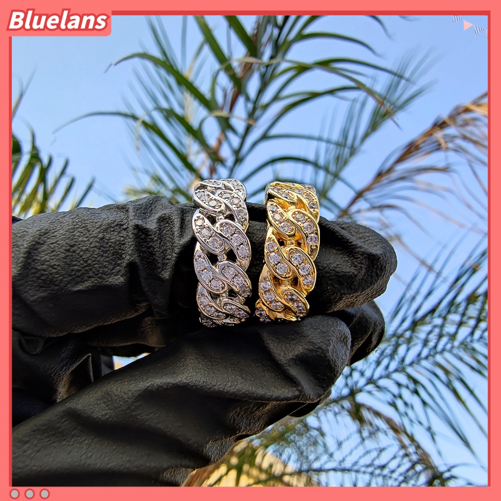 Bluelans Cincin Bahan Alloy Model Twisted Aksen Cubic Zirconia Untuk Hadiah