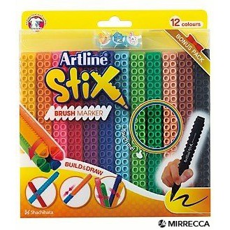

ARTLINE STIX BRUSH MARKER SET 12 COLORS / KEMASAN 12 WARNA SPIDOL SENI KALIGRAFI ART CALLIGRAPHY