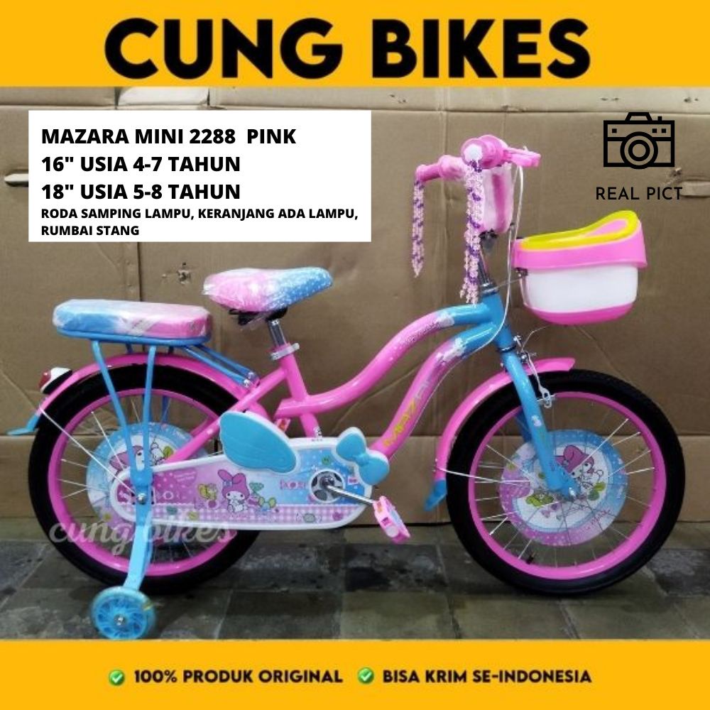 Sepeda lipat anak 16 &amp; 18 inch foldiing biike Mazara Steel 2266MG 2266GM 2288