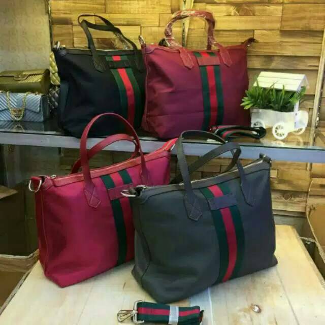 HARGA ANJLOKKKKK 😀TAS WANITA IMPORT GUCCI TOTTE KANVAS SEMIPREMIUM